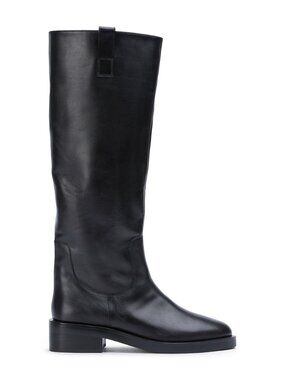 Tony Bianco Tessa Boot in Black Como leather knee high heeled riding combat